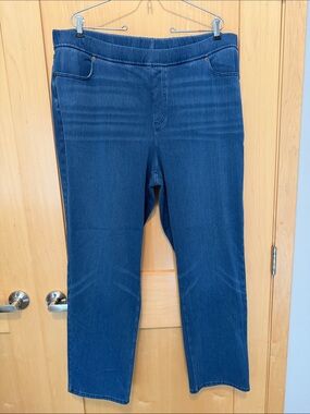 Lands’ End Starfish Women’s Straight-Leg Pull-on Jeans in Medium Blue
